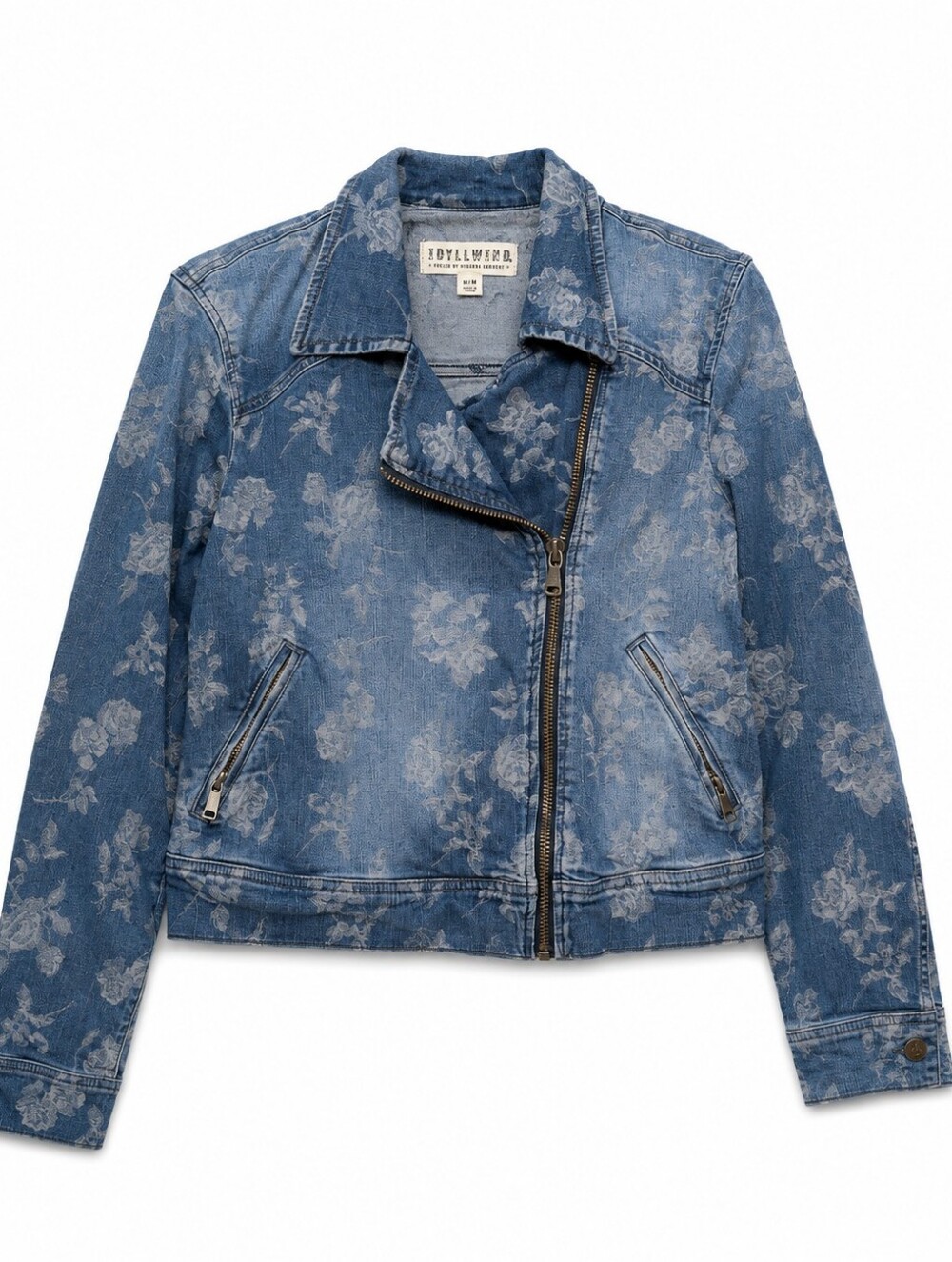 Miranda Lambert Denim Floral Moto Jacket - Blue